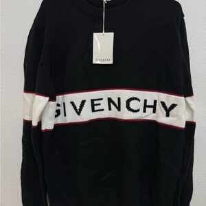 Givenchy Letter Logo Embroidered Knit Sweater